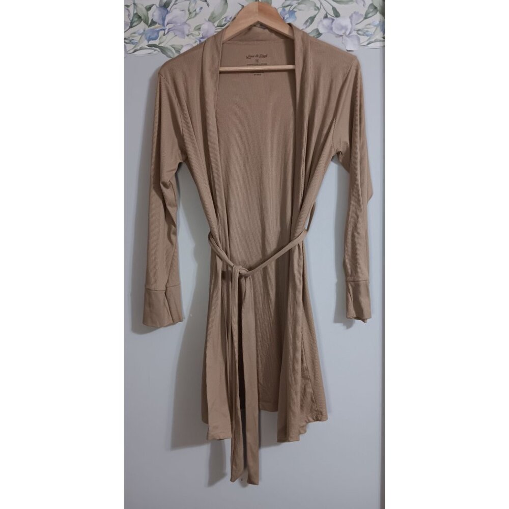 Love to Sleep Medium Ribbed Short Belted Minimalist Beach Classic Lounge Robe